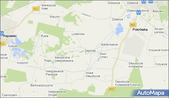 mapa Zagroda gmina Chełm, Zagroda gmina Chełm na mapie Targeo