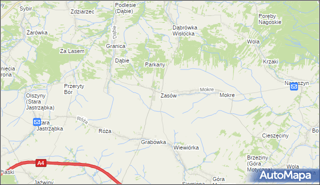 mapa Zasów, Zasów na mapie Targeo