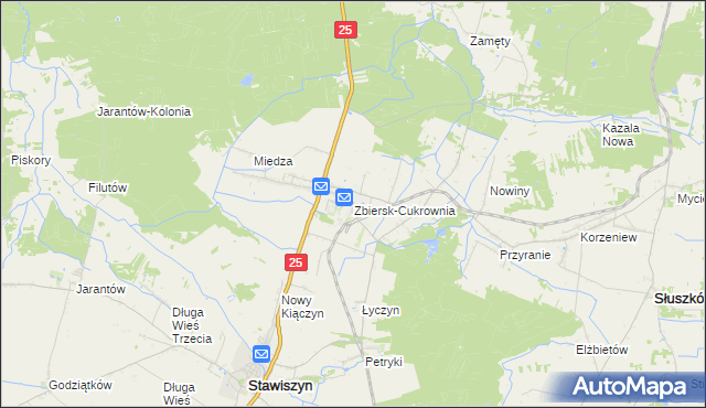 mapa Zbiersk-Cukrownia, Zbiersk-Cukrownia na mapie Targeo