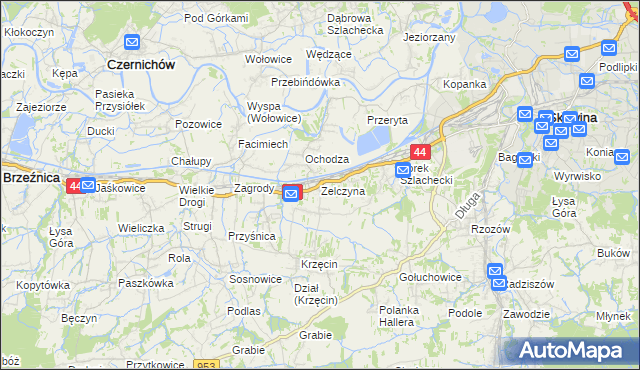 mapa Zelczyna, Zelczyna na mapie Targeo