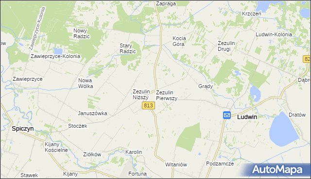 mapa Zezulin Pierwszy, Zezulin Pierwszy na mapie Targeo