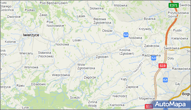 mapa Zgłobień, Zgłobień na mapie Targeo