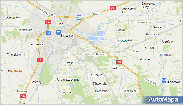 mapa Zielkowice, Zielkowice na mapie Targeo