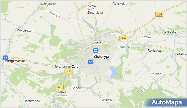 mapa Złotoryja, Złotoryja na mapie Targeo