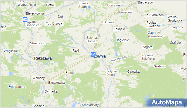 mapa Żołynia, Żołynia na mapie Targeo