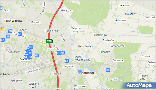 mapa Bedoń-Wieś, Bedoń-Wieś na mapie Targeo