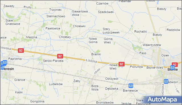 mapa Bramki, Bramki na mapie Targeo