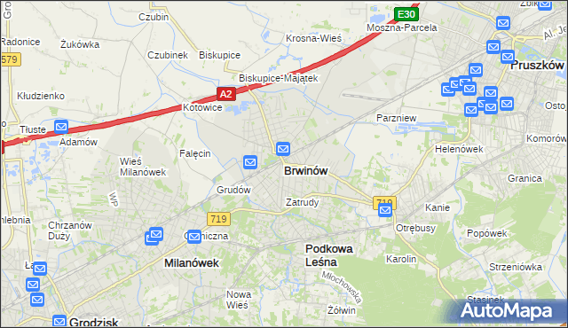 mapa Brwinów, Brwinów na mapie Targeo