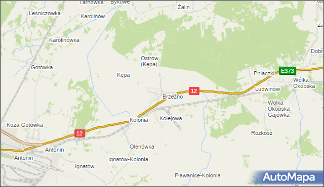 mapa Brzeźno gmina Dorohusk, Brzeźno gmina Dorohusk na mapie Targeo