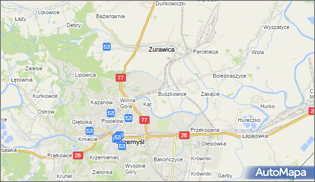 mapa Buszkowice gmina Żurawica, Buszkowice gmina Żurawica na mapie Targeo