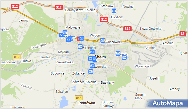 mapa Chełma, Chełm na mapie Targeo