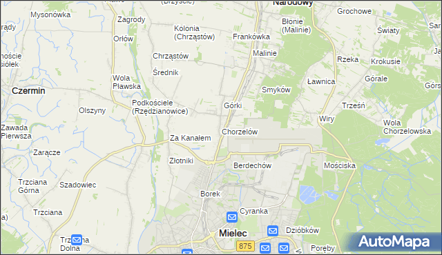 mapa Chorzelów, Chorzelów na mapie Targeo