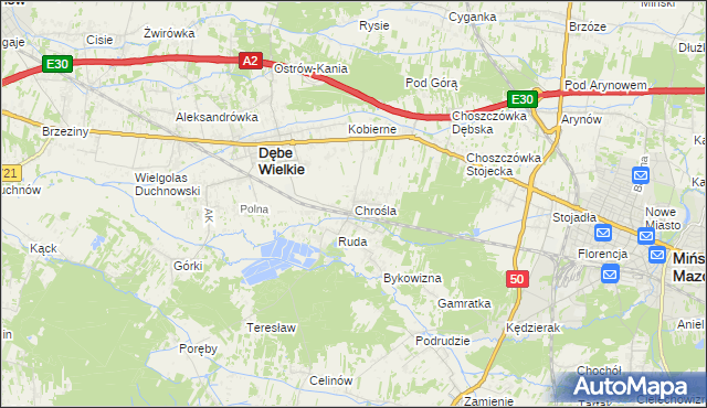 mapa Chrośla, Chrośla na mapie Targeo