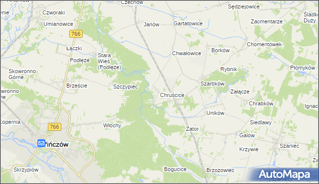 mapa Chruścice, Chruścice na mapie Targeo