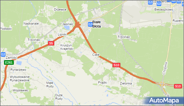 mapa Ciele, Ciele na mapie Targeo