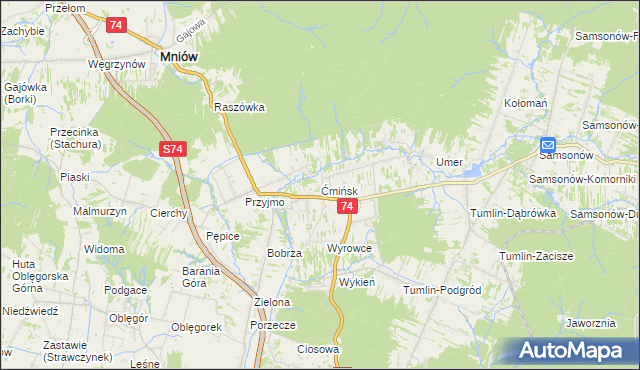 mapa Ćmińsk, Ćmińsk na mapie Targeo