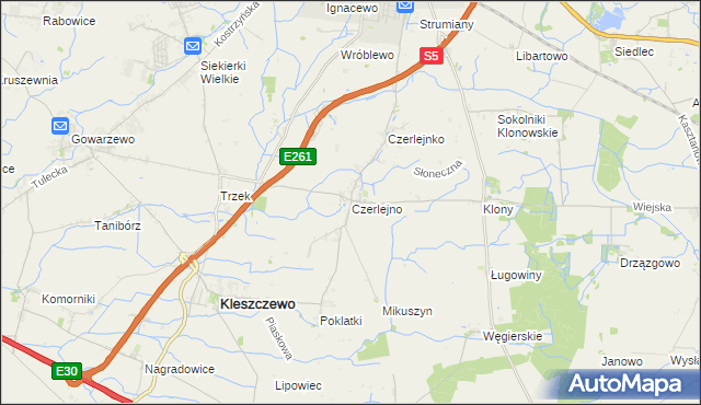 mapa Czerlejno, Czerlejno na mapie Targeo