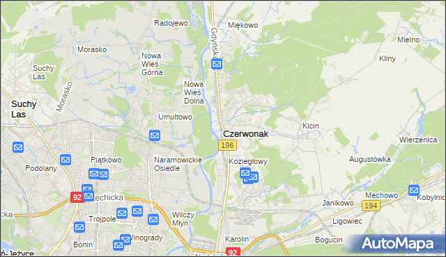 mapa Czerwonak, Czerwonak na mapie Targeo