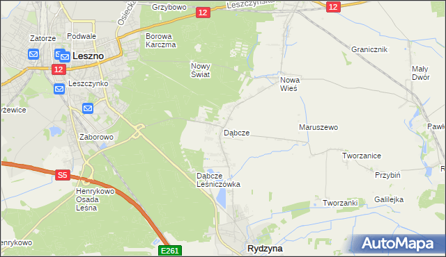 mapa Dąbcze, Dąbcze na mapie Targeo