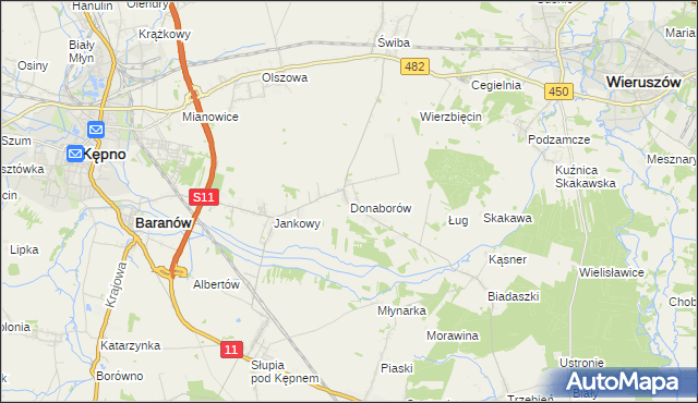 mapa Donaborów, Donaborów na mapie Targeo