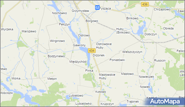 mapa Drzonek, Drzonek na mapie Targeo