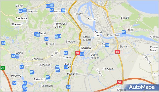 mapa Gdańska, Gdańsk na mapie Targeo