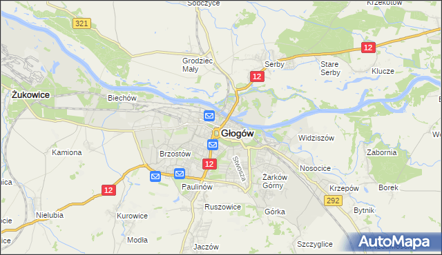 mapa Głogów, Głogów na mapie Targeo