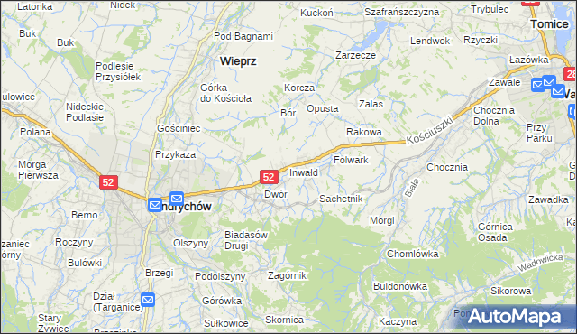 mapa Inwałd, Inwałd na mapie Targeo