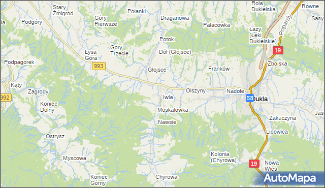 mapa Iwla, Iwla na mapie Targeo