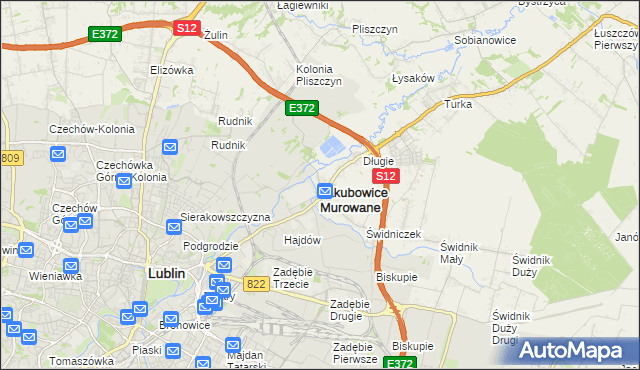 mapa Jakubowice Murowane, Jakubowice Murowane na mapie Targeo