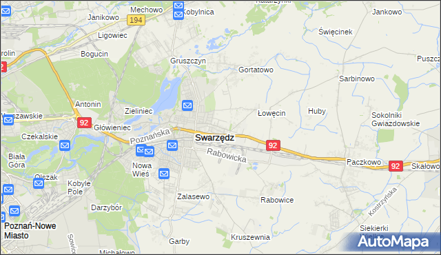 mapa Jasin gmina Swarzędz, Jasin gmina Swarzędz na mapie Targeo