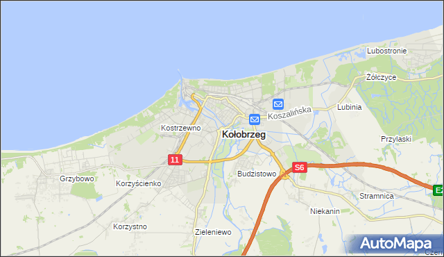 mapa Kołobrzegu, Kołobrzeg na mapie Targeo