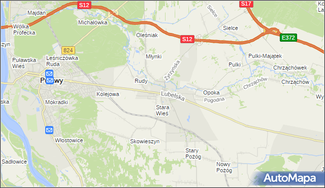 mapa Końskowola, Końskowola na mapie Targeo