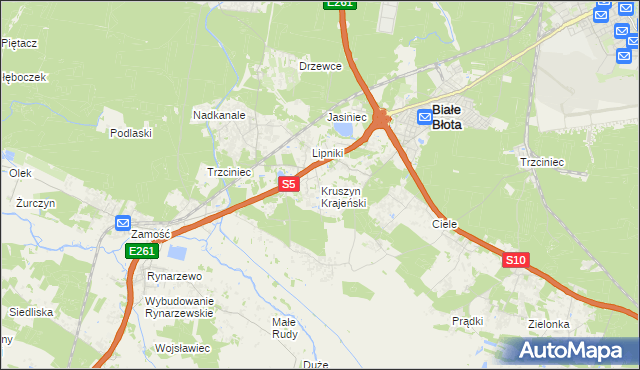 mapa Kruszyn Krajeński, Kruszyn Krajeński na mapie Targeo