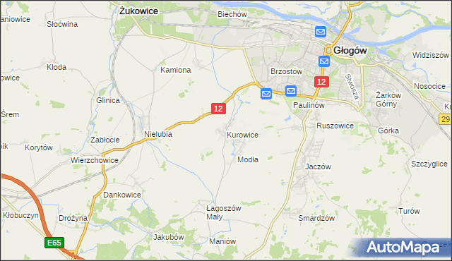 mapa Kurowice gmina Jerzmanowa, Kurowice gmina Jerzmanowa na mapie Targeo