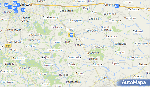 mapa Łazany, Łazany na mapie Targeo