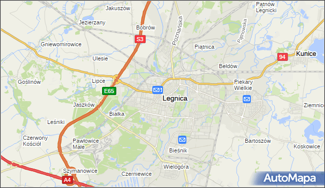 mapa Legnicy, Legnica na mapie Targeo