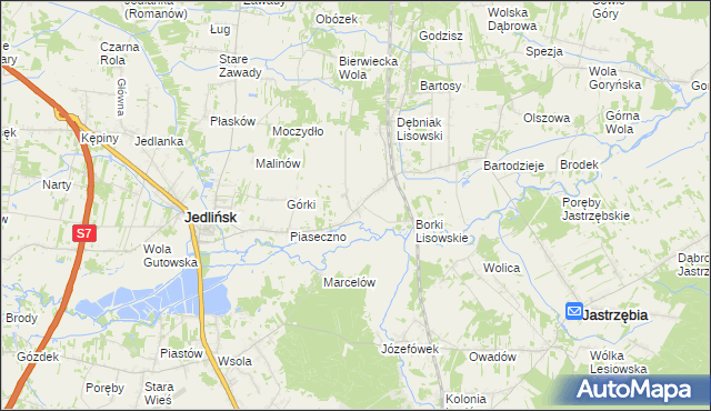 mapa Lisów gmina Jedlińsk, Lisów gmina Jedlińsk na mapie Targeo