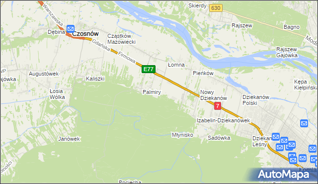 mapa Łomna-Las, Łomna-Las na mapie Targeo