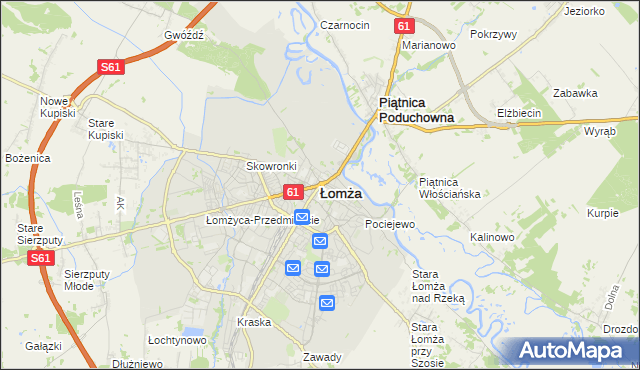 mapa Łomży, Łomża na mapie Targeo