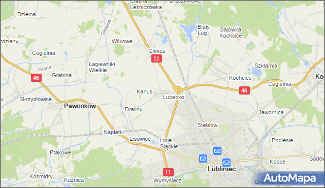 mapa Lubecko, Lubecko na mapie Targeo