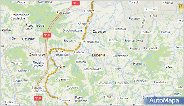 mapa Lubenia, Lubenia na mapie Targeo