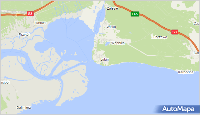 mapa Lubin gmina Międzyzdroje, Lubin gmina Międzyzdroje na mapie Targeo