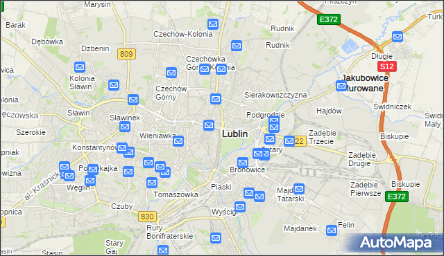 mapa Lublina, Lublin na mapie Targeo