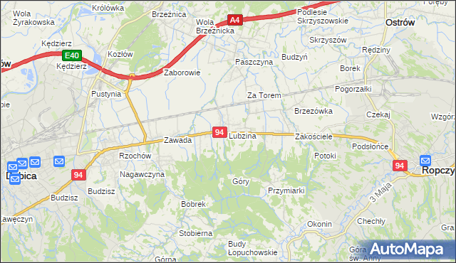 mapa Lubzina, Lubzina na mapie Targeo