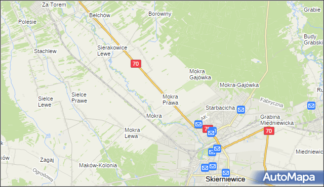 mapa Mokra Prawa, Mokra Prawa na mapie Targeo