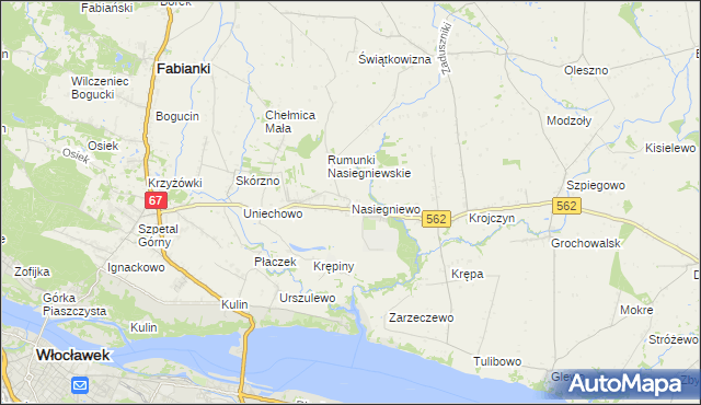 mapa Nasiegniewo, Nasiegniewo na mapie Targeo