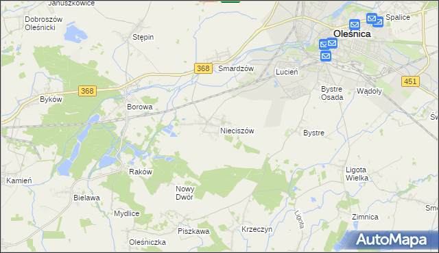 mapa Nieciszów, Nieciszów na mapie Targeo