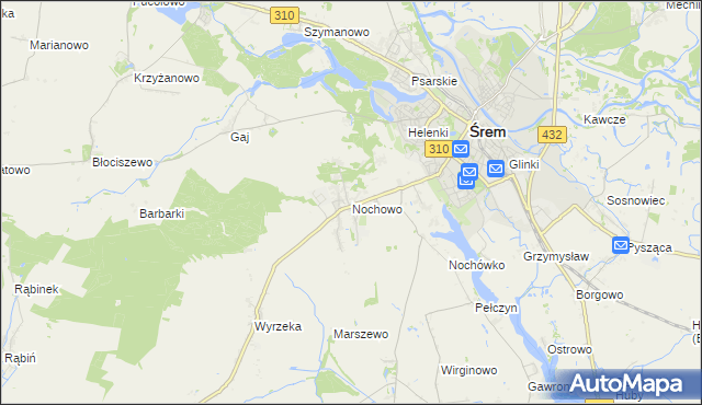 mapa Nochowo, Nochowo na mapie Targeo