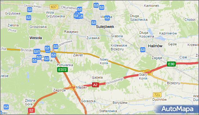mapa Nowy Konik, Nowy Konik na mapie Targeo